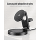thumbnail image 5 of Mr. Gadgets Base Cargador Inalambrico 3 En 1 Giratorio 360° Luz Led Rgb, Estación De Carga Qi2 Magnetica, Compatible Con Magsafe,aluminio, Para iPhone / AirPods/ Apple Watch Color Negro, 5 of 5