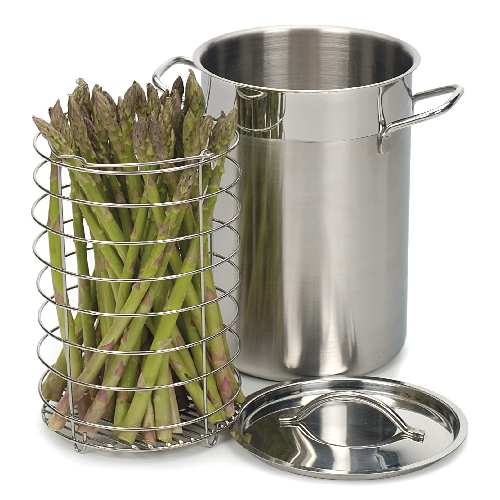 Asparagus Cooking Pot Asparagus Pot Stainless Steel 4,5L Pot Insert Basket Induction