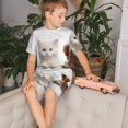 thumbnail image 4 of Balery Cute Kittens And Puppy Conjunto de Pijama Infantil de Manga Corta con Estampado – Ropa de Dormir de Algodón Suave-X-Large, 4 of 6