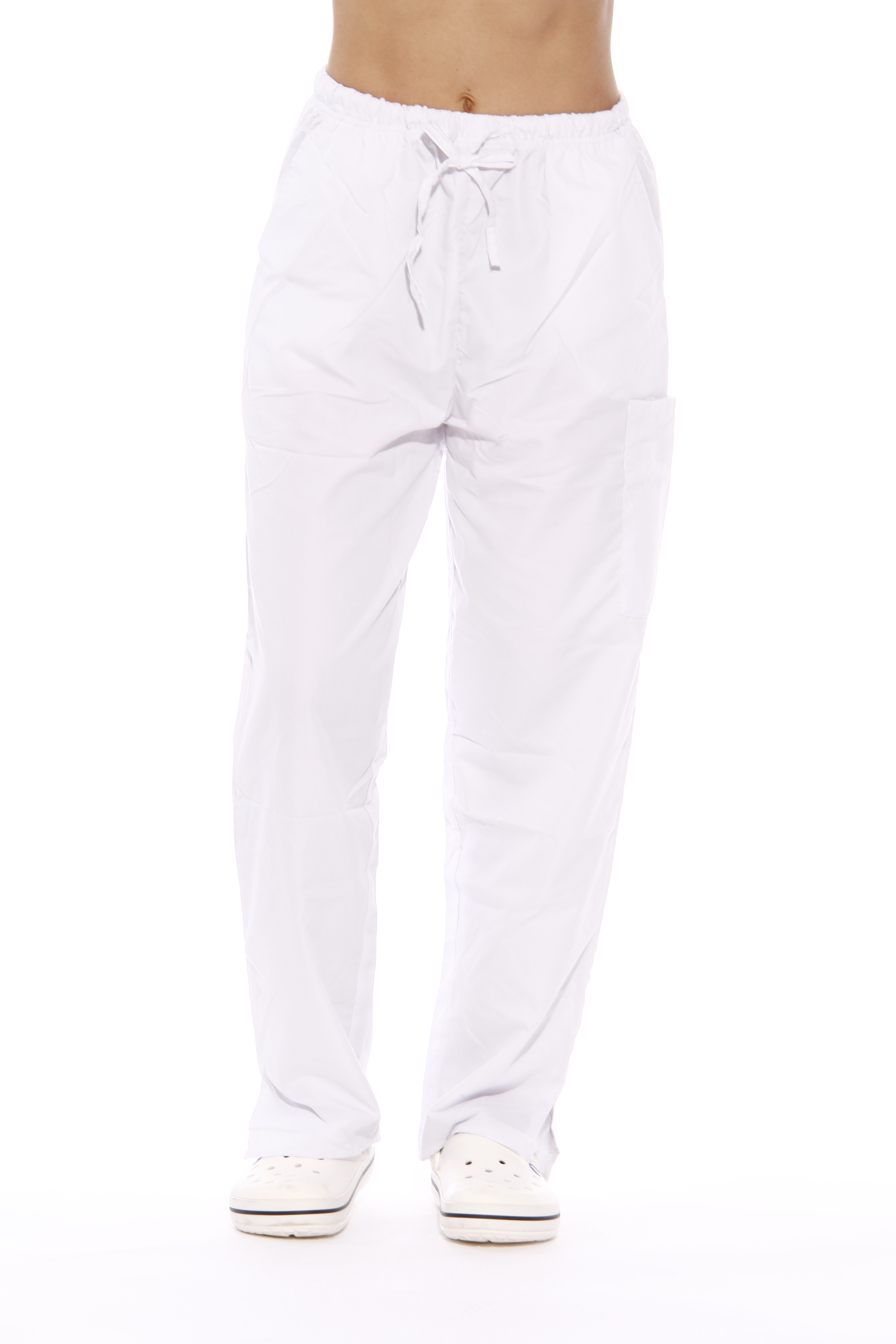 Dreamcrest Ultra Soft Women's Scrub Pants / Medical Scrubs / Nursing Uniforms (White, Large
