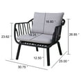 thumbnail image 3 of Modern Club Chairs, PP, Grey (Set of 2), 3 of 9