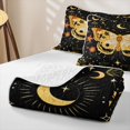 thumbnail image 4 of jejeloiu Folk Moth Twin Quilt Set For Girls,Floral Pattern Twin Coverlet Set,Black Yellow Orange,2pcs, 4 of 7