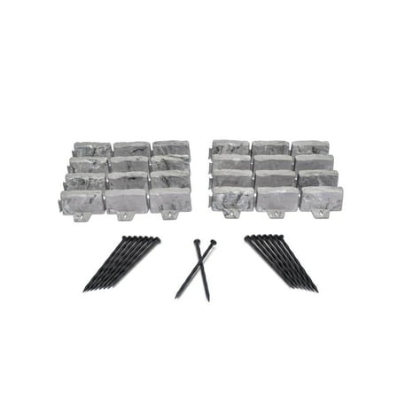 10 ft. L x 2.7 in. H Decorative Faux Stone Dark Gray Plastic No-Dig Landscape Edging Kit