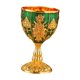 thumbnail image 2 of Copa de licor o vino con forma de cáliz vintage repujado para bar, fiestas y hogar. Verde, 2 of 9