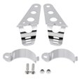 thumbnail image 1 of 1 paire de supports de phare de moto en fer, support de montage universel (argent), 1 of 4
