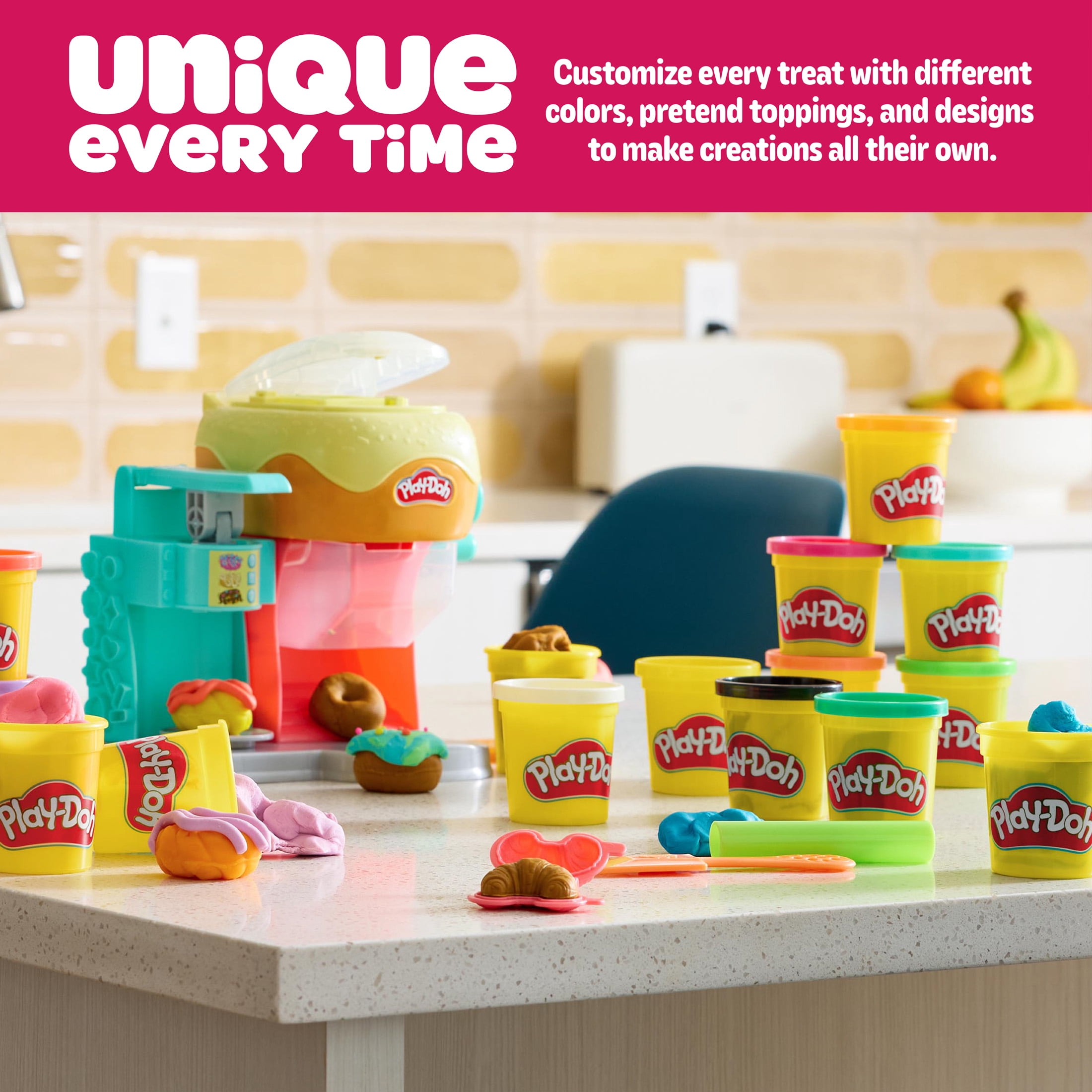 Play-Doh Donut Drop Shop Kitchen Toy for Kids, Arts & Crafts, Ages 3+