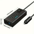 thumbnail image 4 of 200W Car Power Inverter Newly Car Plug Adapter Outlet Charger DC 12V To 110V Car Inverter With 1.2A&2A USB, 1 QC3.0 USB And 1 Type C Ports, Without Battery, 4 of 7