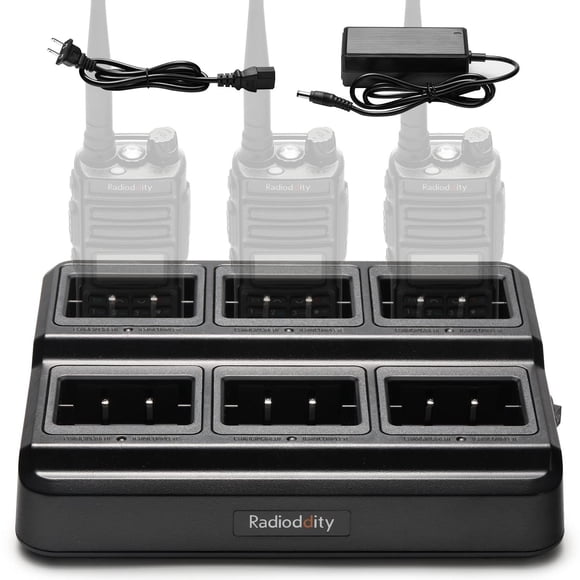 Cargador de Seis Vías Radioddity Compatible con Batería BL-13UV para Radios Portátiles