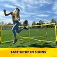 thumbnail image 4 of CROSSNET Four Square Soccer Game - Outdoor Sport Games for Adults and Family - Soccer Tennis Nets for Backyard & Parks - Quick Assemble and Portable - Training Soccer Equipment for Kids and Adults, 4 of 8