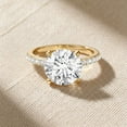 thumbnail image 3 of Rosec Jewels IGI Certified Lab Grown Diamond 4 Carat Engagement Ring - E-VS1 Quality - Big Diamond Ring for Women, 14K Yellow Gold, US 10.50, 3 of 8