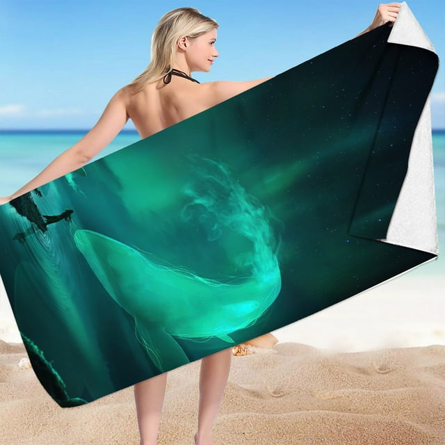 LSLJS Beach Serviette de Plage Été Essentials Microfibre Serviettes de Plage Super Légères Serviette de Bain Colorée Couverture de Plage Anti-Sable Serviette Multi-Usage pour Voyage Piscine 30x60 Pouces