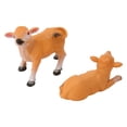 thumbnail image 1 of Cattle Figurine, Lifelike Look Strong Durable Calf Statue 2 Pieces  for Office, 1 of 8