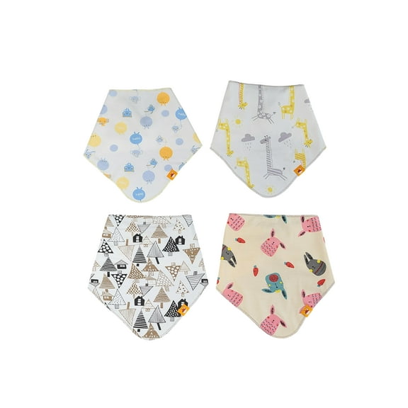 Pack of 4 Baby Bandana Drool Bibs