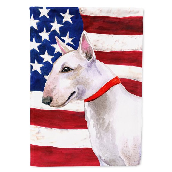 Carolines Treasures BB9693CHF Bull Terrier Patriotic Flag Canvas House Size  Large multicolor
