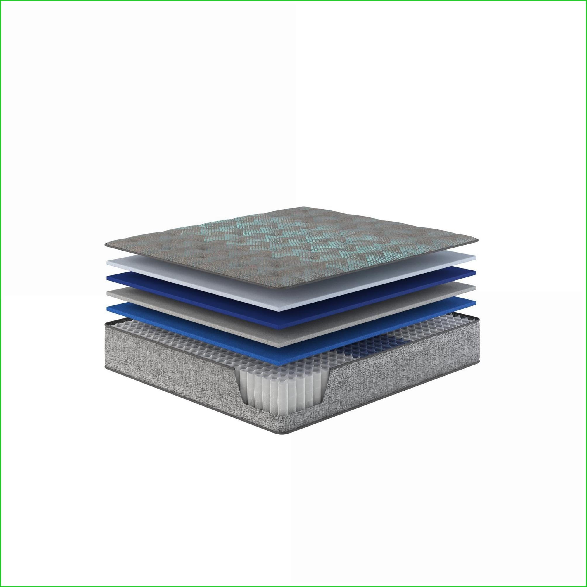 Mattresses, Restonic 12” Plush Hybrid Euro Top Mattress, California King | Foam | Slate Gray+Sky Blue