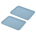 thumbnail image 1 of Unique Bargains 12x9' Fast Food Tray, 2 Pack PP Plastic Reusable Multi-Purpose Non-Slip Serving Tray Blue, 1 of 5