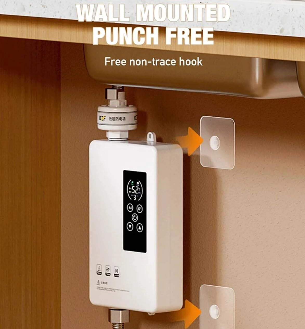 JahyShow Instant Hot Tankless Water Heater Electric Boiler for Shower Bathroom 110V 3400W