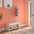 Novogratz Whitton Entryway Bench with Coat Tree, White
