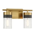 thumbnail image 3 of Warm Brass Two Light Bathroom Vanity from the Brickell Collection, 3 of 5