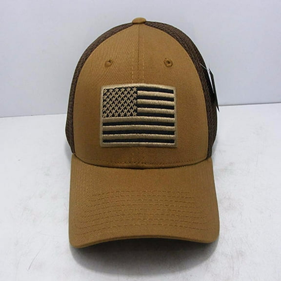 Embroidered Air Mesh Flex Caps USA - Coyote