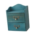 thumbnail image 2 of Caja de almacenamiento de madera con 2 cajones de almacenamiento, estilo vintage, para pared. Azul, 2 of 9