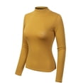 thumbnail image 3 of MixMatchy Women's Solid Tight Fit Lightweight Long Sleeves Mock Neck Top, 3 of 3