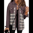 thumbnail image 2 of Chaqueta Vaquera Estilo Boyfriend, Informal, de Larga, con Botones y Bolsillos, para Mujer Marrón S, 2 of 8