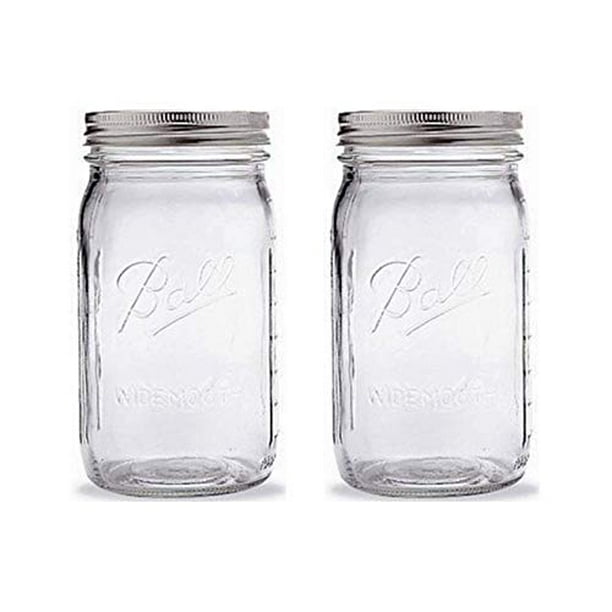 Ball Mason Jar32 oz. Clear Glass Ball Wide MouthSet of 2 Walmart