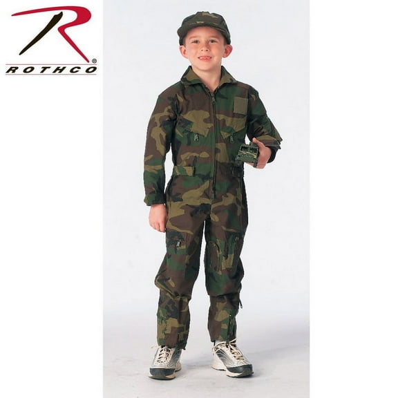 Rothco Kids Air Force Type Flightsuit - Woodland Camo, Small