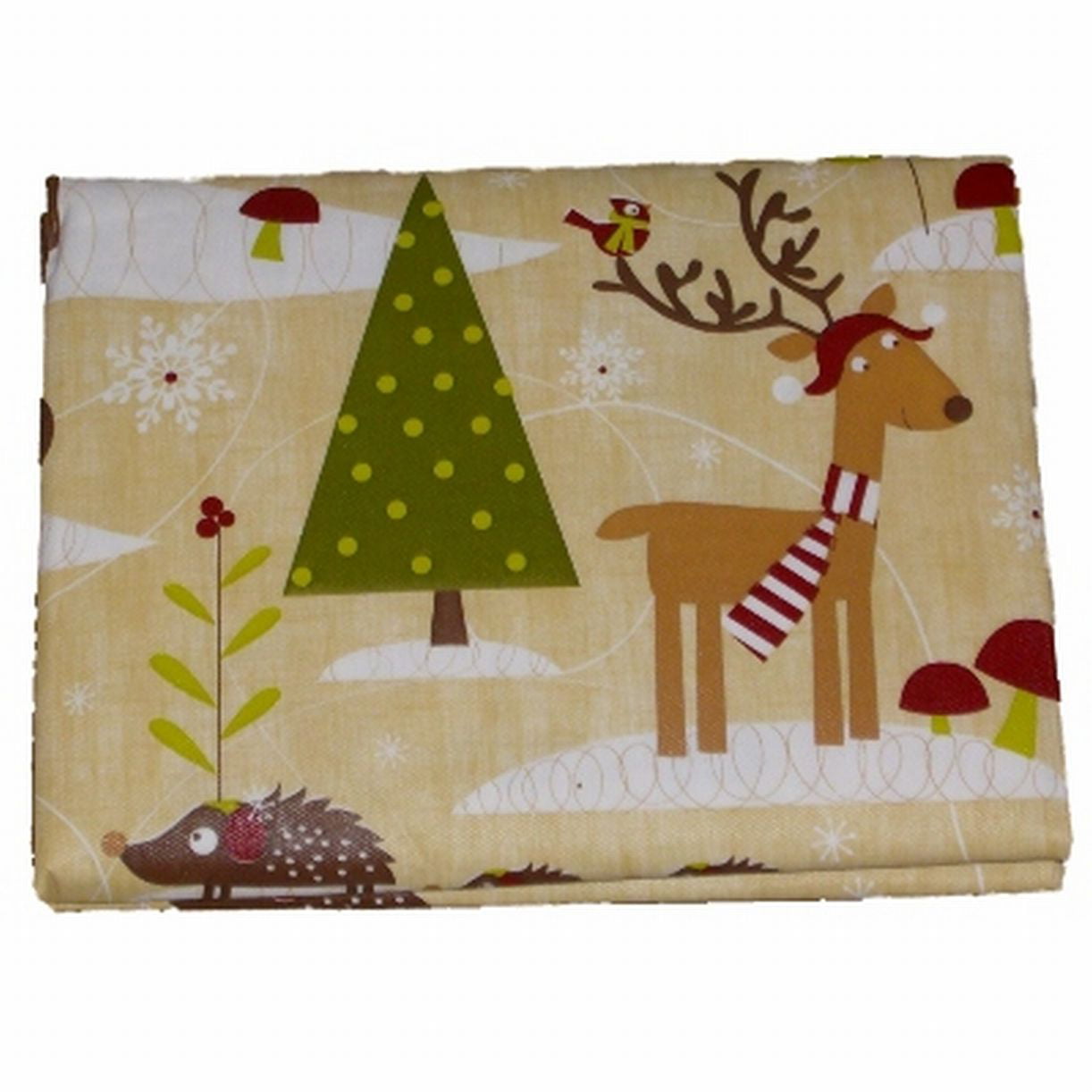 Happy Holiday Trees & Animal Vinyl Tablecloth Christmas