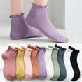 thumbnail image 4 of Womens Ruffle Socks Ankle Classic Basic Colorful Cotton Running Athletic Dress Sock Crew Size5-9, 4 of 8