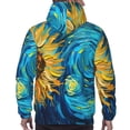 thumbnail image 7 of Naloa Starry Sunflower Dreamscape Men's Casual Hooded Collar Drawstring Hoodies Pullover Sweatshirts Casual Long Sleeve Shirts-Medium, 7 of 7