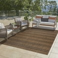 thumbnail image 2 of Gertmenian Indoor/Outdoor Flatweave Rug - 2x6 Runner, Stain & UV Resistant, Quick-Drying, Ideal for Deck, Patio, Poolside, Mudroom - Moran Striped Havana, Black, 28007 C98, 2 of 3