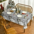 thumbnail image 2 of Christmas Tablecloth 60×84 Inch Rectangular, Snowman and Snow Grey Washable Table Cover for Party Picnic Dinner Decor, 2 of 6