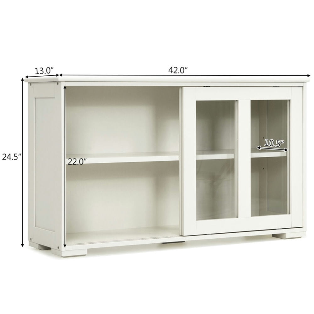 Finihen Kitchen Storage Cabinet, Buffet Sideboard, Sideboard Buffet Cupboard Storage Cabinet with Sliding Door, for Dining Room, Kitchen, Living Room, Antique White Finihen Kitchen Storage Cabinet, Buffet Sideboard, Sideboard Buffet Cupboard Storage Cabinet with Sliding Door, for Dining Room, Kitchen, Living Room, Antique White