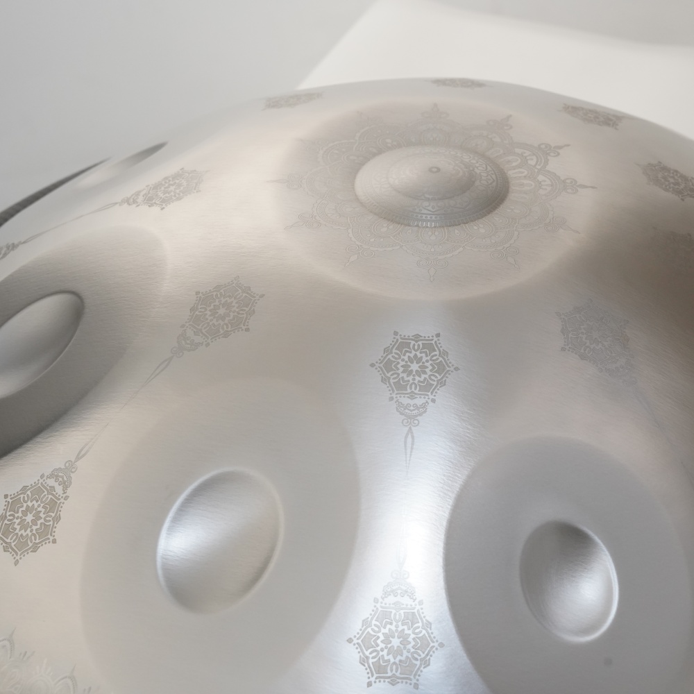 10 Notes Mandala Pattern Silver Handpan Drum Decorative Steel Percussion Instrument