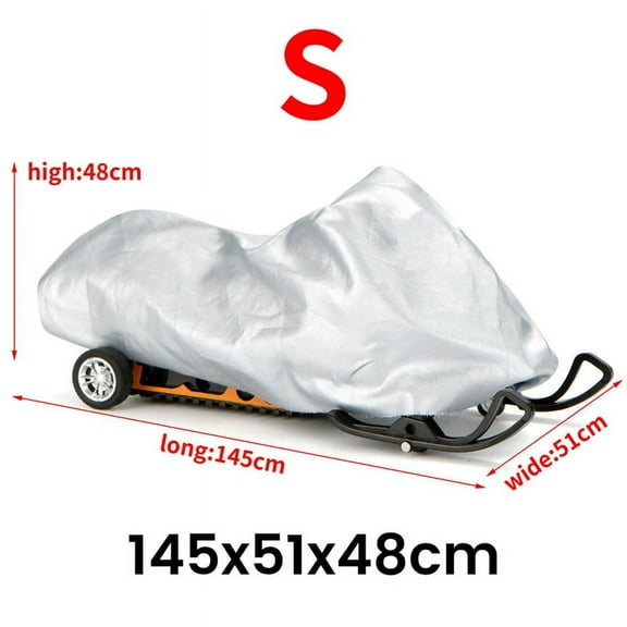 Snowmobile Cover Waterproof Dust Trailerable Sled Anti-UV Winter Motorcyle Outdoor Silver 145X51X48cm