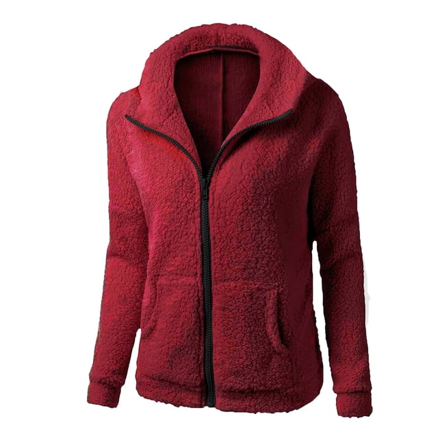 Abrigo y chaquetas casuales con capucha de manga larga para mujer Suéter de polo de color liso Abrigo/chaqueta casual con capucha de manga larga para mujer