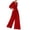 Red2, variant on Lisingtool Clearance Womens Summer Tops Jumpsuits for Women Women's Deep V Long Sleeve Casual Fashion High Waist Wide Leg Trousers S-XXL Clearance sale