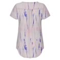 thumbnail image 5 of Horkkom Womens Plus Size Tops Casual Print Short Sleeve V-Neck with Button Loose Tops T-Shirt Blouse, 5 of 5