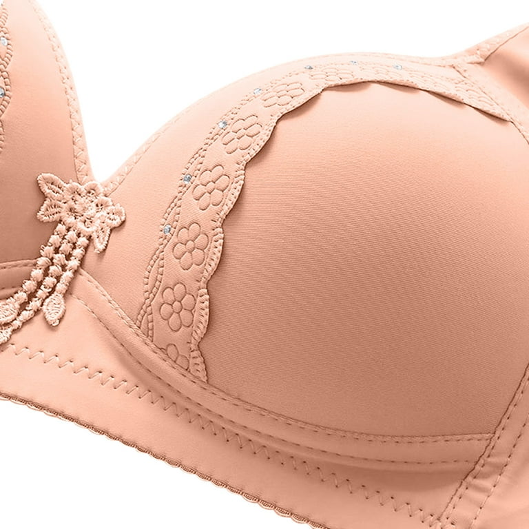 Bigersell Wireless Bras for Women Clearance 2pc Everyday Bras V-Neck Lace  Bra Style B-81 Hook and Loop Bra Closure Back-Smoothing Wire-Free Bra Pack  Pink XXL 