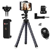 SKYBD Phone Tripod, Portable and Flexible Tripod with Wireless Remote and Clip, Cell Phone Tripod Stand for Video Recording, Adjustable Camera Stand Holder