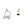 thumbnail image 1 of Figura de pensador abstracto, escultura humana, estatua de nota musical, resina, coleccionable de escritorio con diseño artístico moderno creativo, ad, 1 of 8