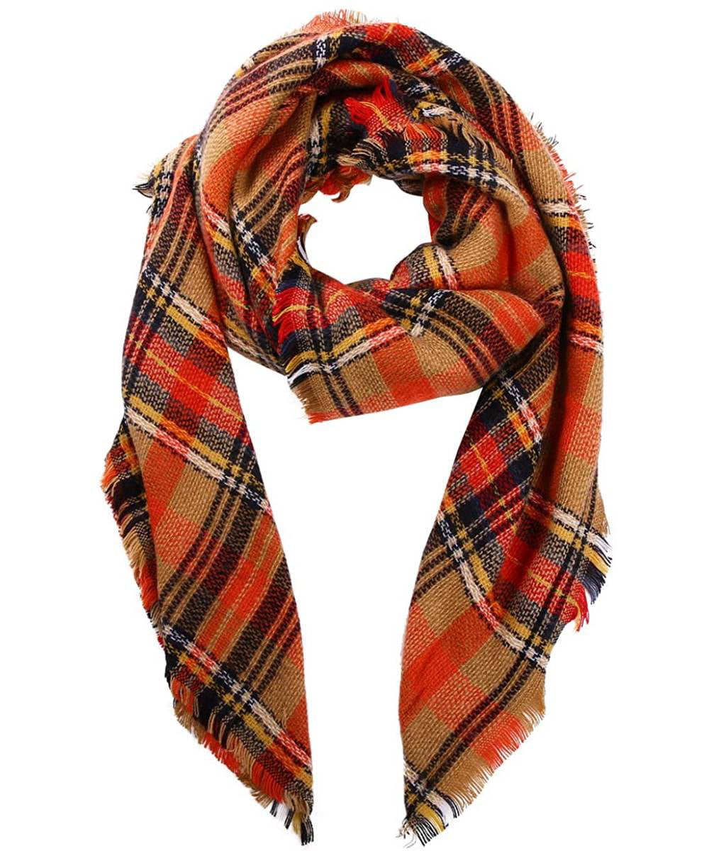New Tartan Check Fleece Scarf Super Soft Cosy Winter Scarves with Tassels 
