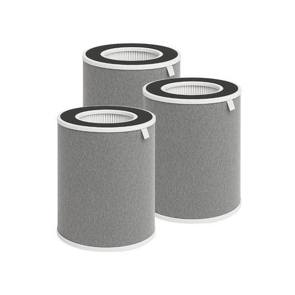 Nispira HP201 HP202 3-in-1 True HEPA Activated Carbon Filter Replacement | For Shark NanoSeal Air Purifier MAX HP200 Series HC501 HC502 | Size 8.68" x 8.68" x 12.1"  3 Pack