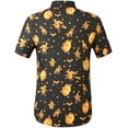 thumbnail image 2 of SSLR Mens Halloween Shirt Pumpkins Shirt Short Sleeve Button Down Shirt, 2 of 8