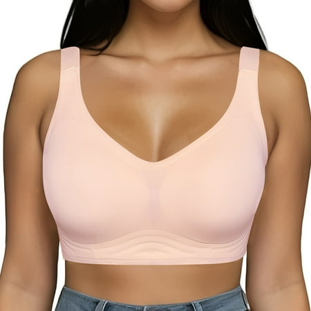 Mrasaso Holiday Gift Finder! Built in Bra Tank Tops for Women Women Nylon Bra Women s Lightweight Soft Push-Up BraSolid Color Underwire-Free Design for Comfort(1pc Bra) Pink|M