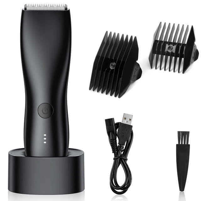 FlyCoco Body Public Hair Clipper - Maquinilla de afeitar íntima impermeable para pubis ajustable, base de carga USB C, peluquero eléctrico de cuerpo completo, regalo para marido, novio, día de San Val