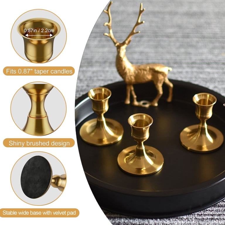 Hidawn Gold Metal Taper Candlestick Holders, Set of 3 photo 3