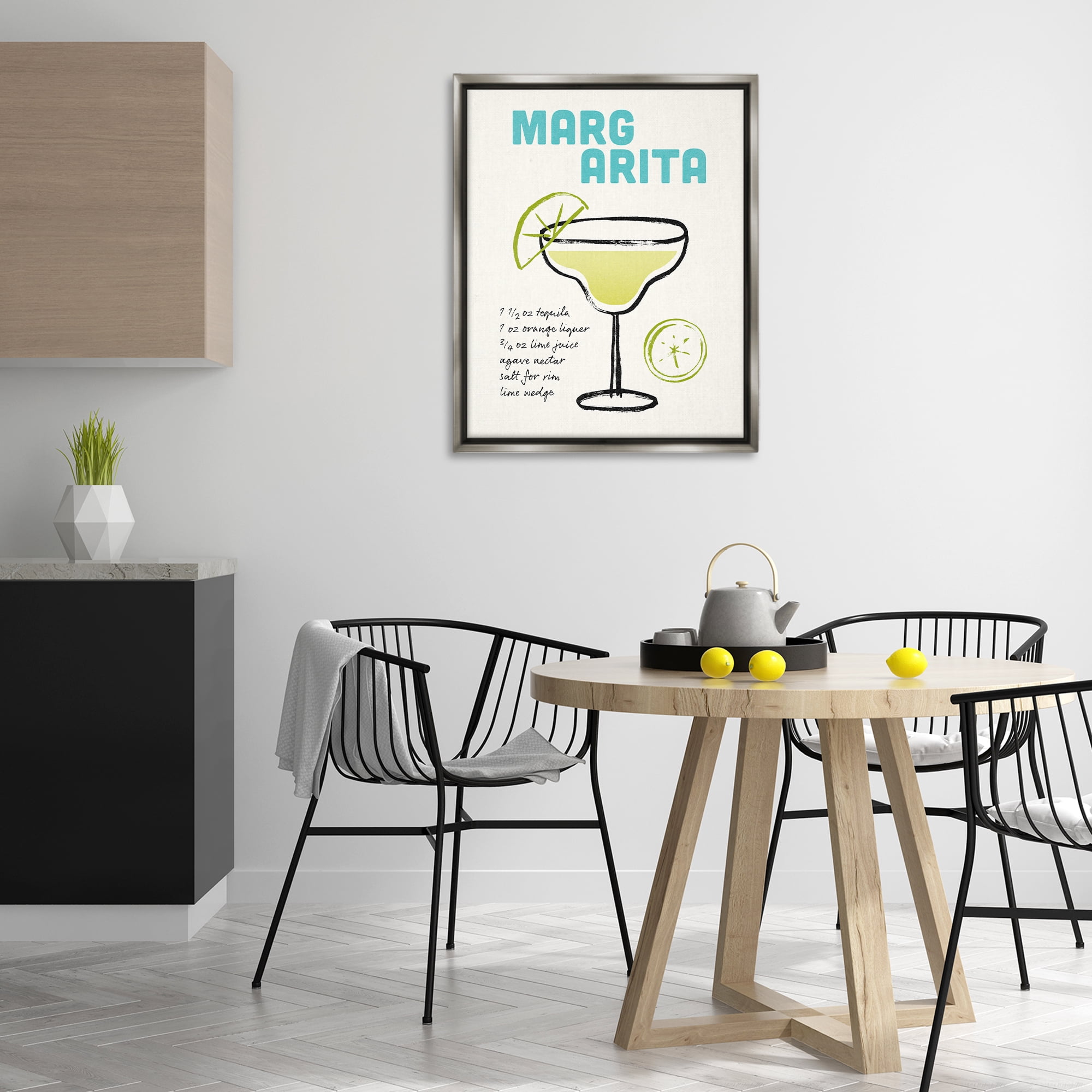 Stupell Industries Margarita Drink Recipe Food & Beverage Painting Gray Floater Framed Art Print Wall Art, 25 x 31